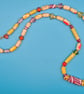 Paper beaded necklace made with wall paper and beautiful coloured glass beads - Image 2