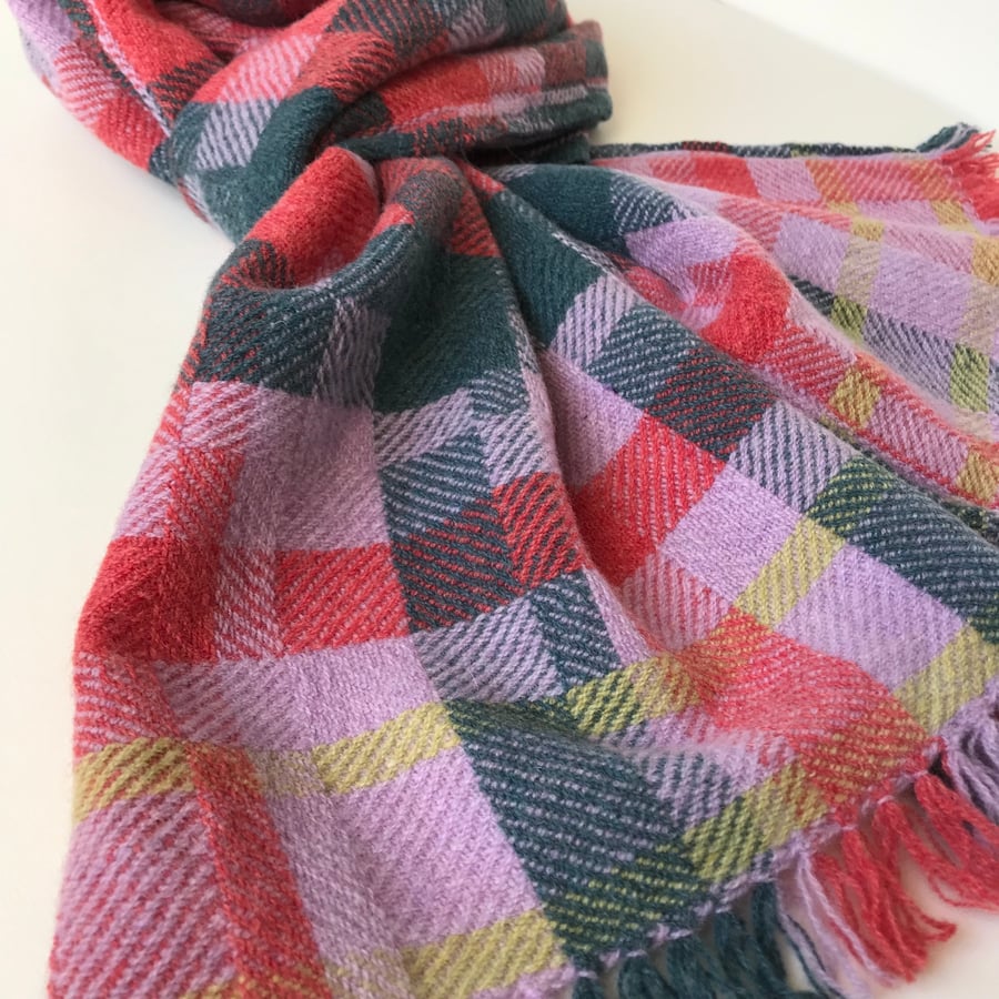 Sunset Musing No.1 - Contemporary Handwoven Lambswool Scarf