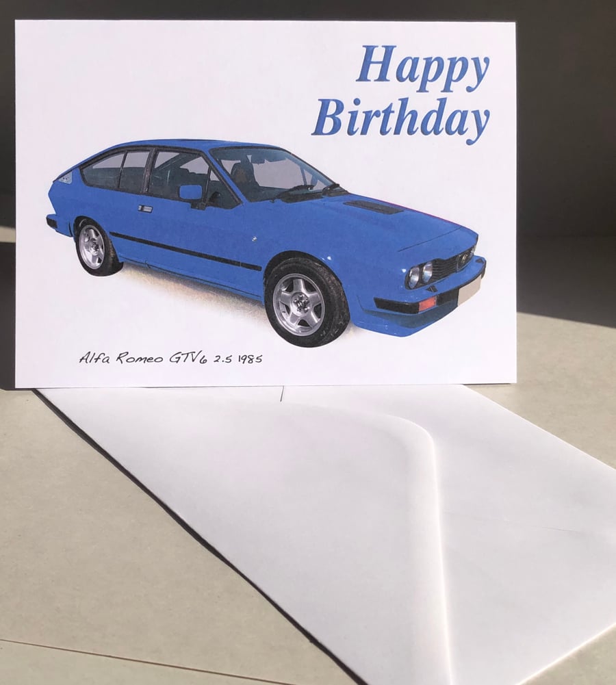 Alfa Romeo GTV6 2.5 1985 - Birthday, Anniversary, Retirement or Plain Card