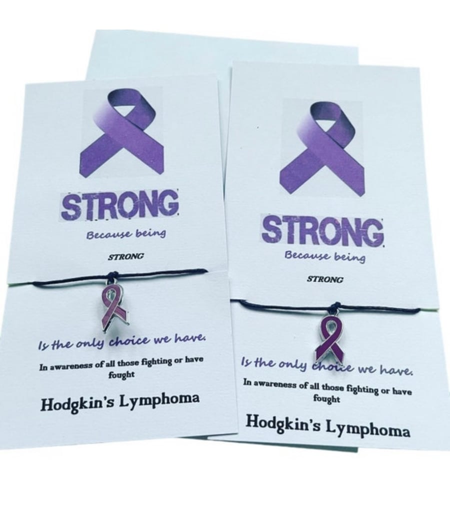 Hodgkin’s lymphoma awareness wish bracelet set of 6 x6 set ribbon charm 