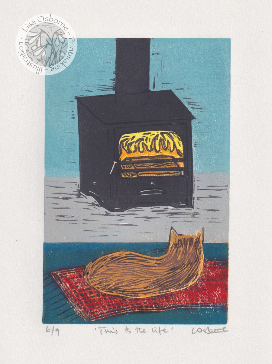 This is the Life - original, limited edition linocut.