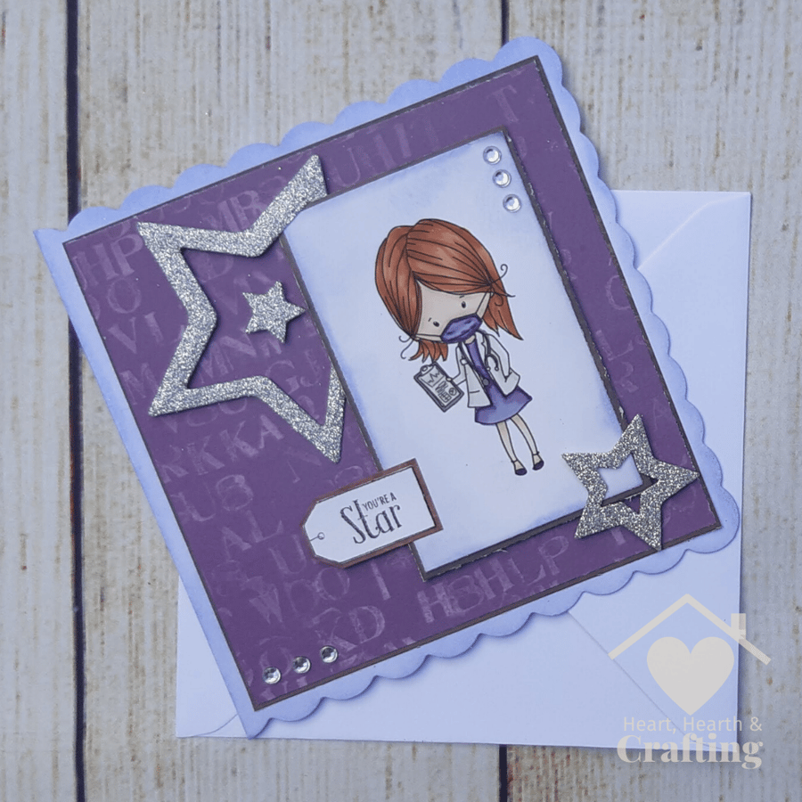 NHS Heroes Doctor Handmade Card - Purple