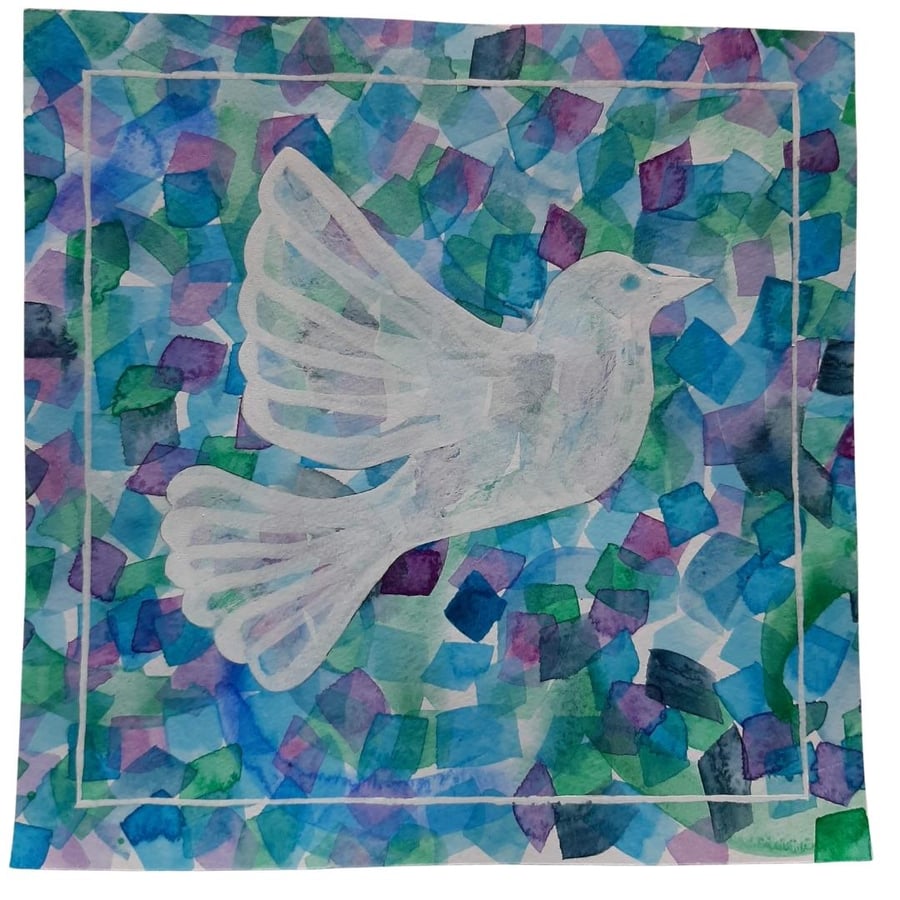 White Peace Bird Painting