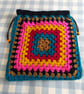 Crochet Granny Square Drawstring Bag - Image 2