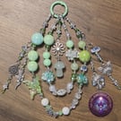 Green Aventurine Crystal Mushroom Keychain