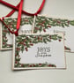 CHRISTMAS GIFT tags ( set of 3) .Winter .Holly frame . Nature . - Image 4