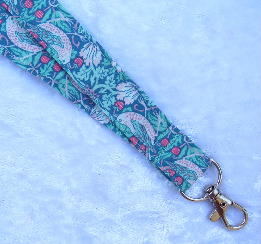 Liberty Tana Lawn lanyard, with swivel lobster clip, Vine Thief