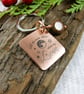 Keyring, Hammered Copper with Engraved Message and Jasper Gemstone - Image 8