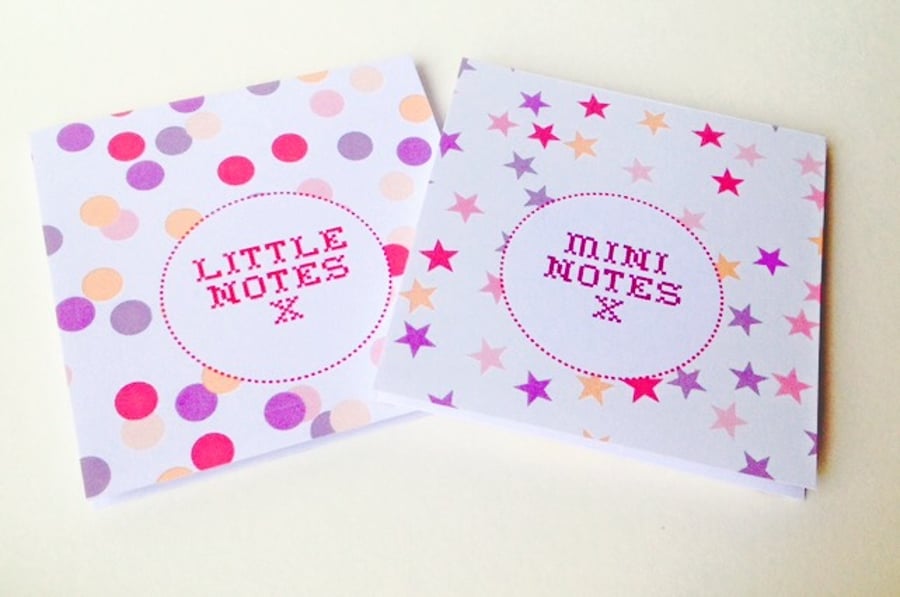 Notebooks Set of Two,In 'Spots & Stars' Print,Handmade Notebooks