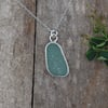 Sea Glass and Sterling Silver Bezel Set Necklace, Scottish Sea Glass