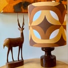 Mid Century Modernist Geometric Lampshade in 60s 70s vintage fabric