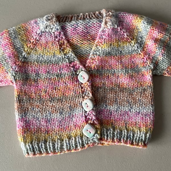 Hand Knitted Baby Cardigan 0 - 3 months