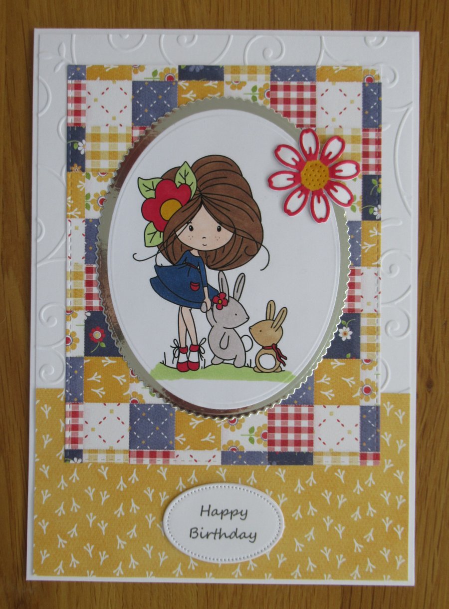 Winnie With Her Bunny Friends - A5 Birthday Card
