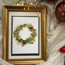 Bookish Christmas Wreath Card – Festive Wreath for Book Lovers