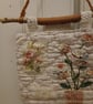 Suffolk puff flowers in a vase textile hanging decoration  - Image 5
