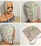 Handmade Crochet Bonnet – Pastel Pink and Green Cottagecore