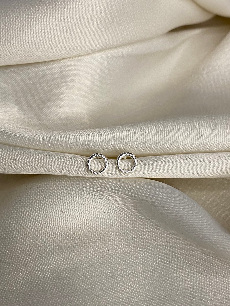 Sterling silver circle studs