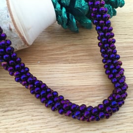 Deep Purple Kumihimo Necklace