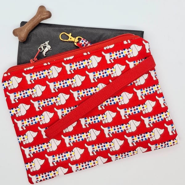 Carnival Dachshund zipped pouch 387H