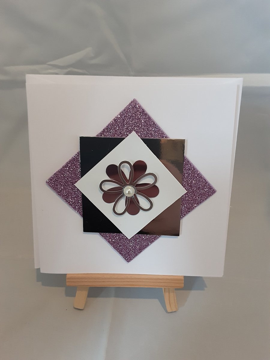 Metal flower card