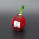Harris tweed bauble Christmas tree decoration red and tartan ornament