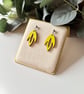 Yellow Laser Cut Tulip Flower Earrings   - Image 3