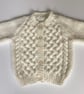 Baby cardigan cream merino mix chunky knit 6-12 months - Image 2