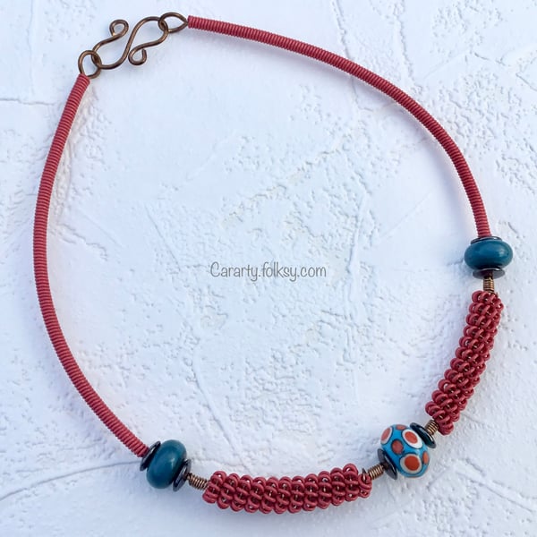 Dotty lampwork bead necklace 