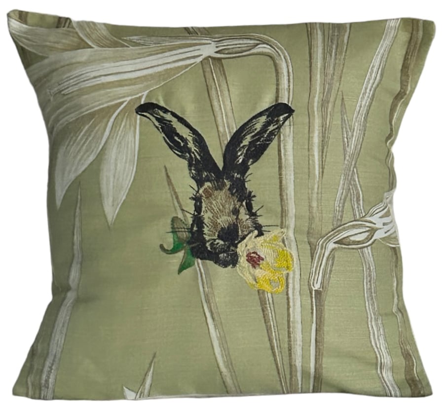 Hare, Easter Rabbit, Cushion Cover 16”x16”