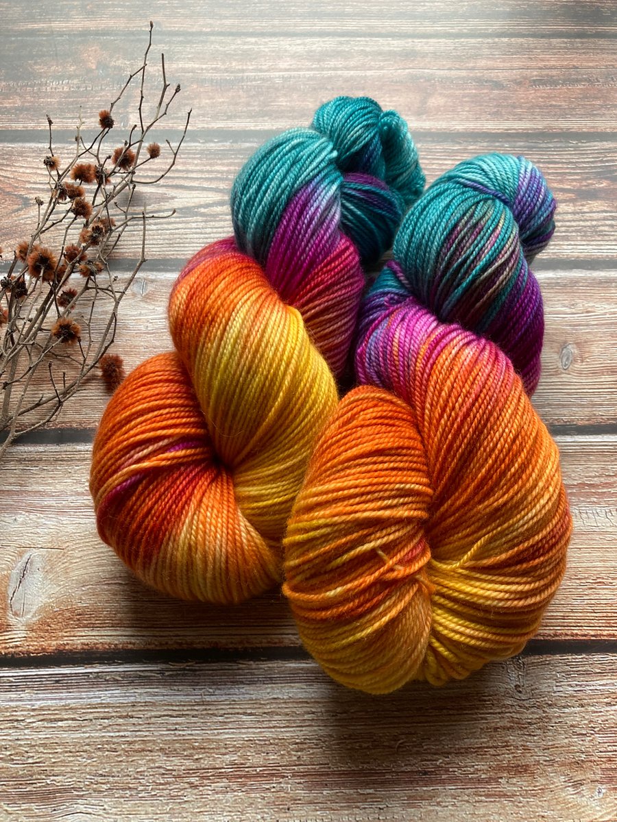 Hand dyed knitting yarn 4 ply MCN 100g Forever Autumn