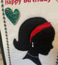 Handmade embroidered appliqué greetings card  - Image 4