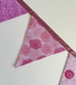 Pink flowers bunting - small -reversible  - Image 2
