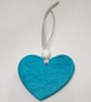 Turquoise floral heart, clay hanging decoration, gift for Mother's day  - Image 6