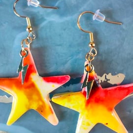 Bright Star Polymer Clay Earrings