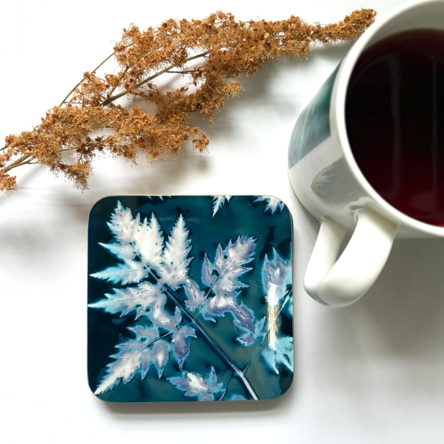 Cyanolumen Leaf Coaster Set x4 (light wood finish)