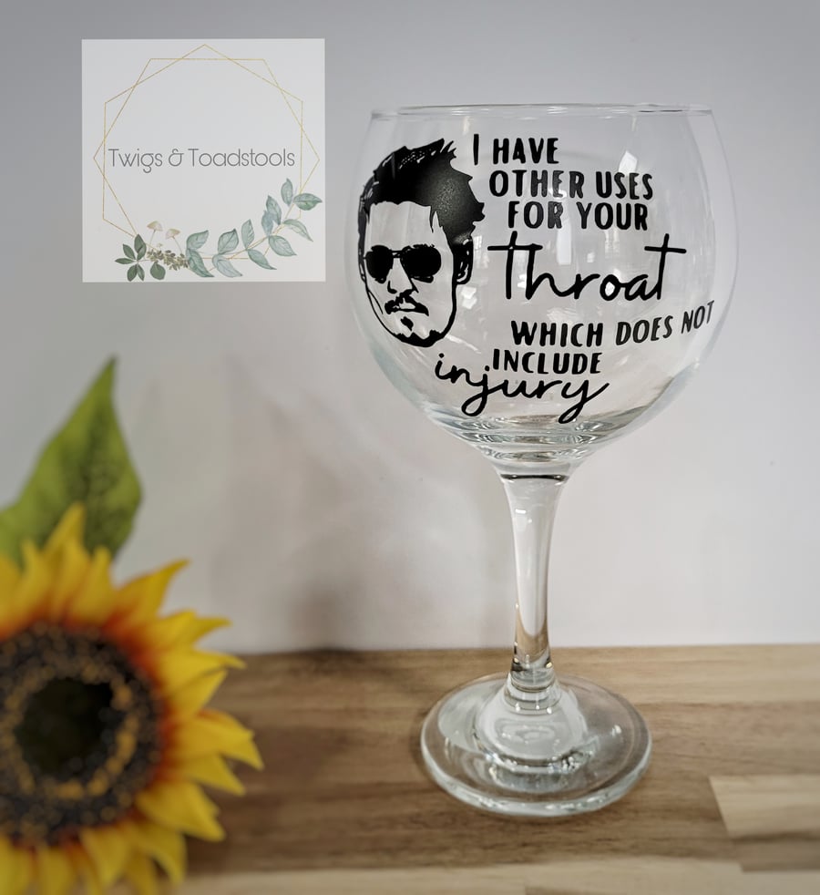 Johnny depp quote large gin glass 