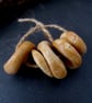 5 Medium Honey Brown Glazed Chubby Disc Clay Beads - Image 4