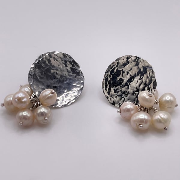 Handmade Silver and Pearl Earrings