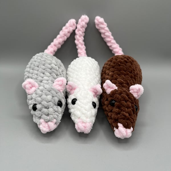 Handmade Crochet Rat Plushie