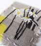 HAND EMBROIDERED GREETING CARD VINTAGE FABRIC DAISIES - Image 2