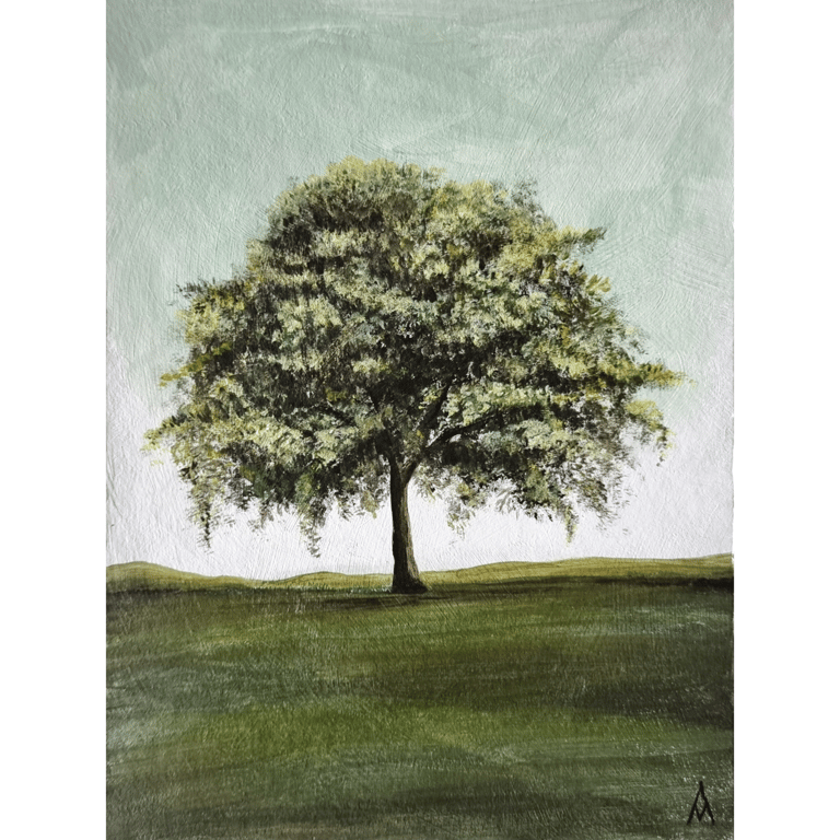 Original Tree Painting (Unframed) Nature Lover Gift - Unique Art - Green Decor