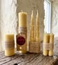 Large Beeswax Candle Collection Set of 8 Pure Handmade Candles