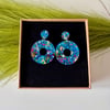 Confetti Blue Hoop Earrings