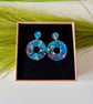Confetti Blue Hoop Earrings
