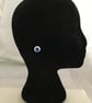 Scroll Edged Brilliant Blue Stud Earrings - Image 2