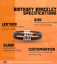 70th Birthday Gift - Personalised Leather Bracelet - Dad Brother Grandad Husband - Image 7