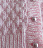14" Pink Round Neck Diamond Cardigan - Image 4