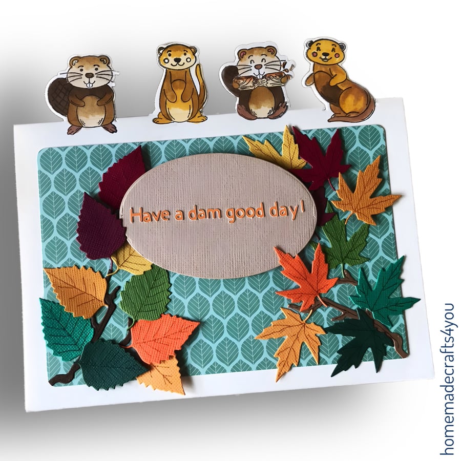 Handmade Beaver Silhouette Card