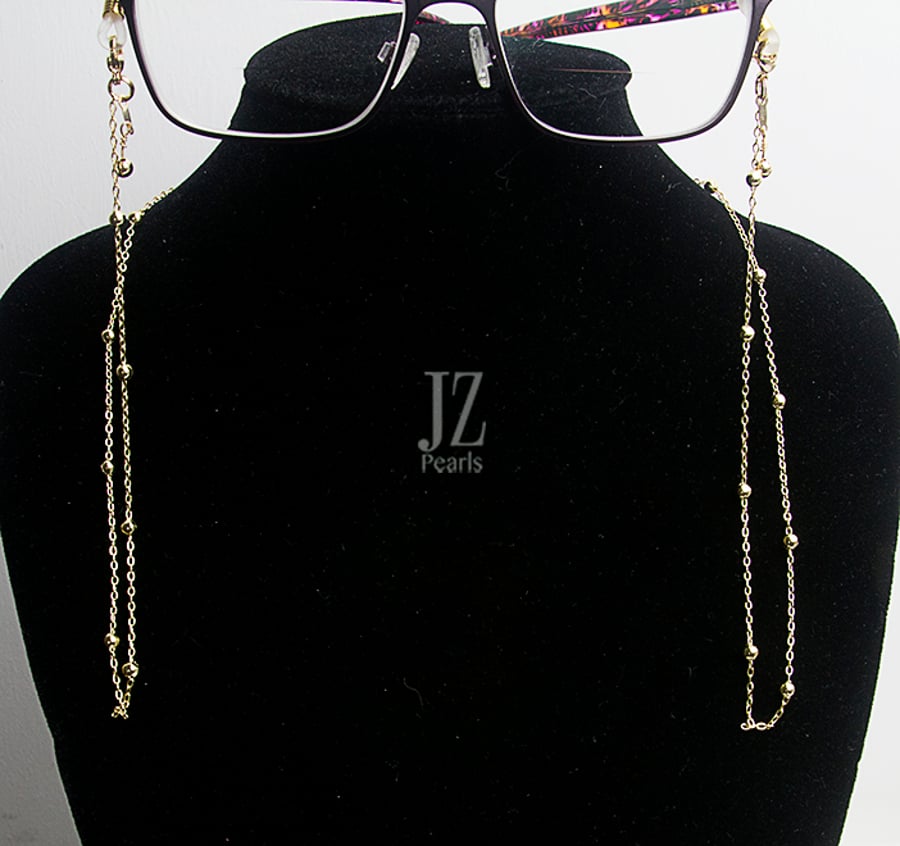 3 in 1 Spectacle Chain, Necklace or Lanyard  Gold Filled Satellite Balls 