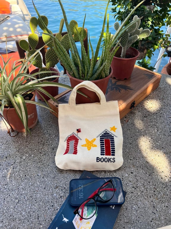Beautiful Hand-made Book Bag (Summer Motives)